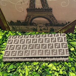 Fendi Brown and Tan Monogram Clutch